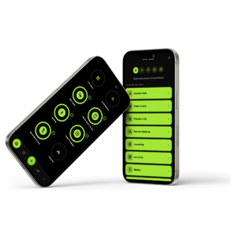 Telas do app de rotina Bora